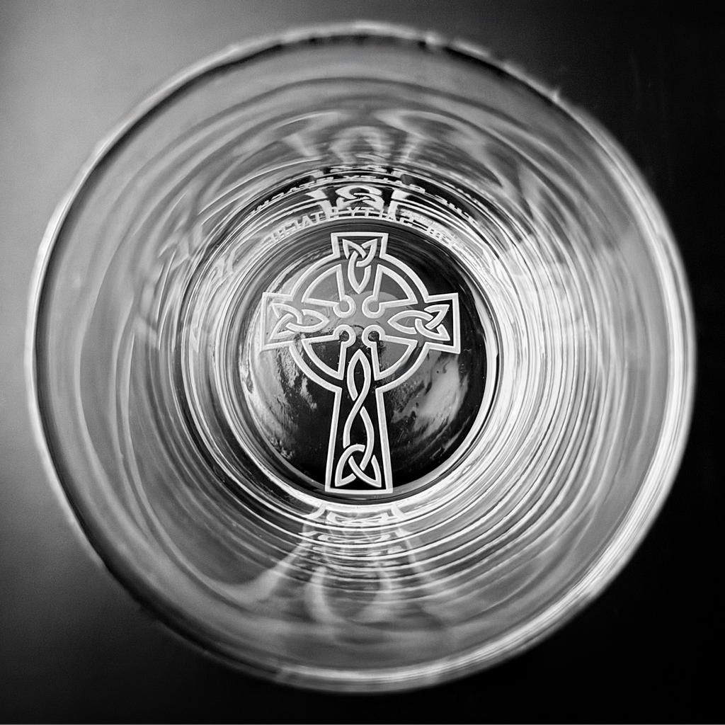 Celtic Cross Hand-Etched Drinkware