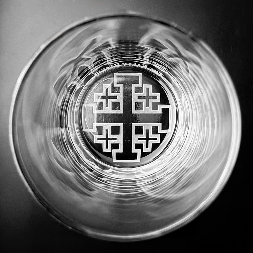 Jerusalem Cross Hand-Etched Drinkware