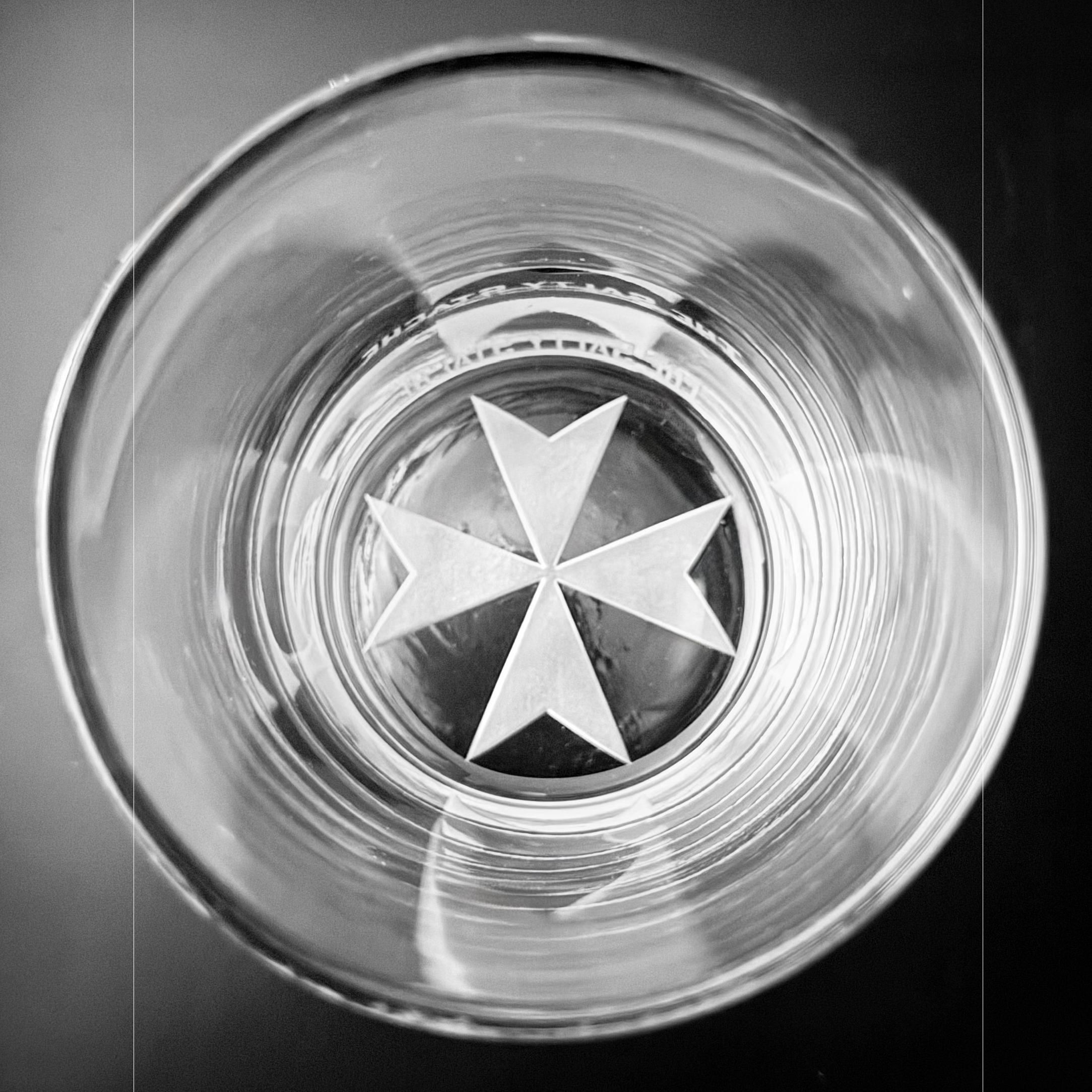 Maltese Cross and Knights Hospitalier Hand-Etched Drinkware